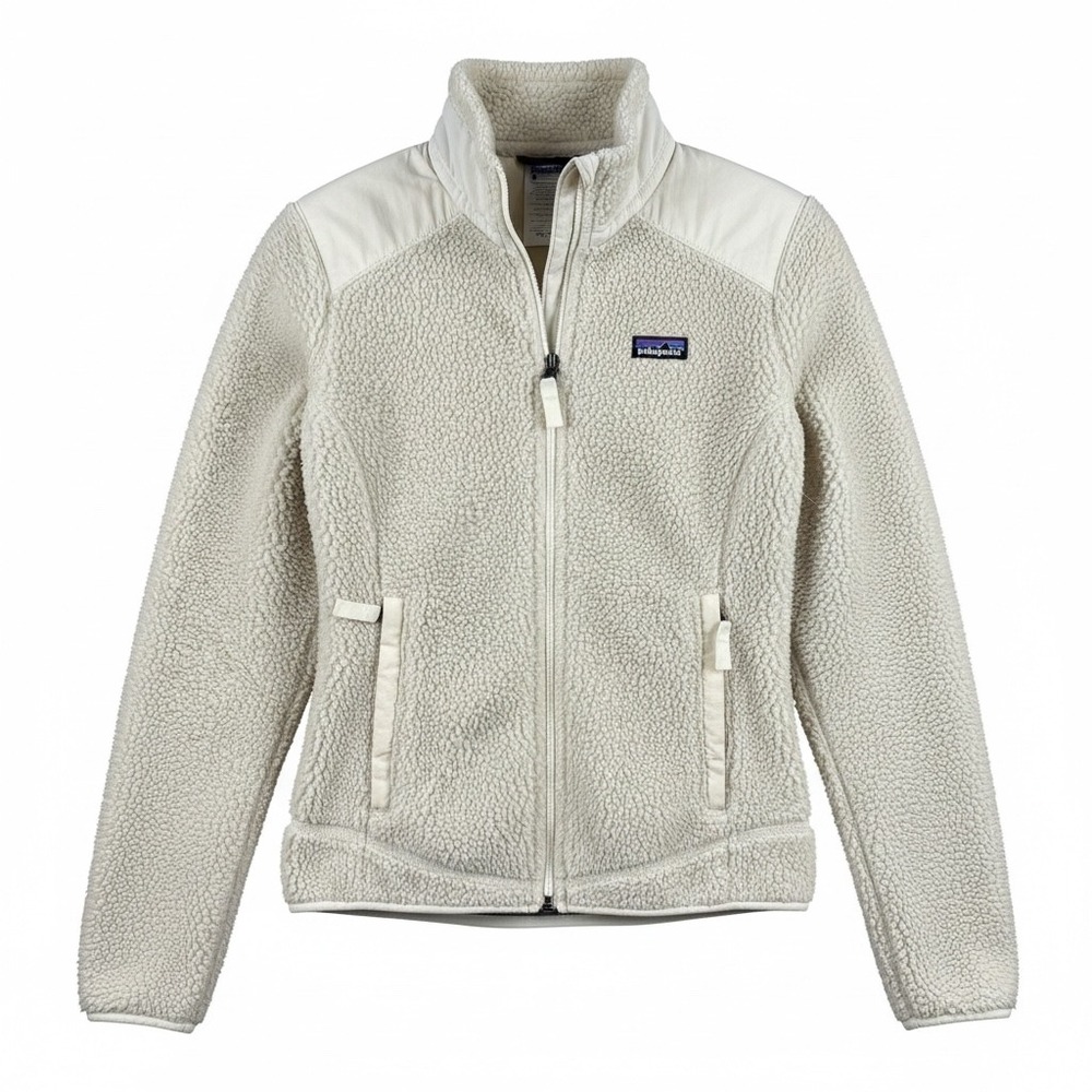 Patagonia Womens Retro X Full Zip‎ Fleece Jacket Cream White Small